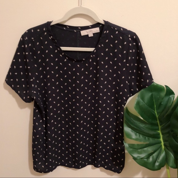 LOFT Tops - LOFT Hipster Blouse with Leaves
